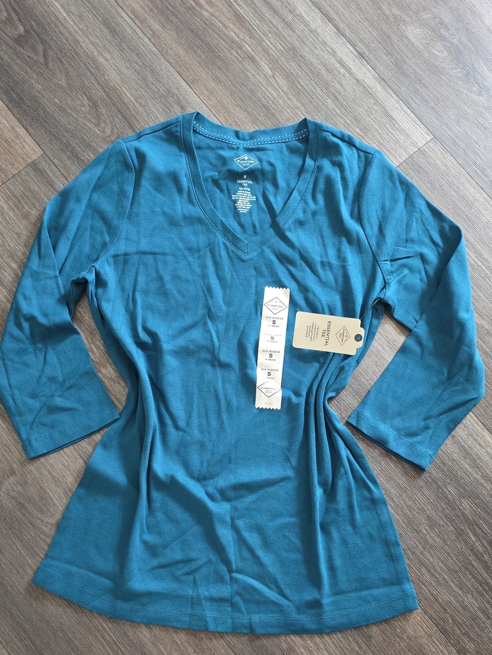 St. John's Bay Teal V-Neck Long Sleeve Top
